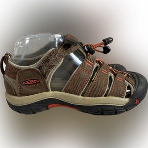 Keen Kid’s Newport H2 Brown Orange Big Kid Waterproof Sandal Shoe - Size 2 Y